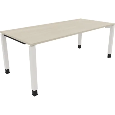 Schreibtisch Vierfuß Quadratrohr B2000xT900xH680-820 ws/Akazie hell Schreibtisch Vierfuß Quadratrohr B2000xT900xH680-820 ws/Akazie hell