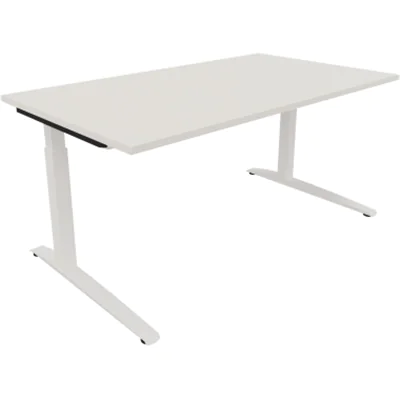 Schreibtisch Kufe Einzels. Quadrat B1600xT900xH650-850 ws/Weiß Schreibtisch Kufe Einzels. Quadrat B1600xT900xH650-850 ws/Weiß