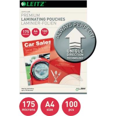 Leitz Laminierfolie A4 UDT 74830000 175mic glasklar 100 St./Pack. Leitz Laminierfolie A4 UDT 74830000 175mic glasklar 100 St./Pack.
