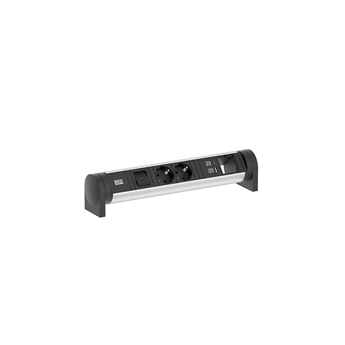 Bachmann CYCLE Desk - Steckdosenleiste (oberflächenmontierbar) - Eingabe, Eingang GST18 - Ausgangsanschlüsse: 2 (2 x CEE 7/3, 24 pin USB-C, USB) 708.003
