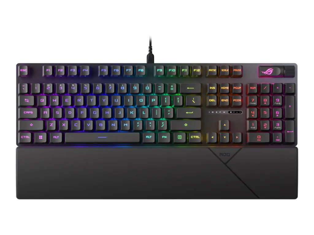 ASUS ROG Strix Scope II RX - Tastatur - Gaming, Full-Size - backlit - USB - AZERTY - Französisch - Tastenschalter: ROG RX RED optisch mechanisch - Schwarz