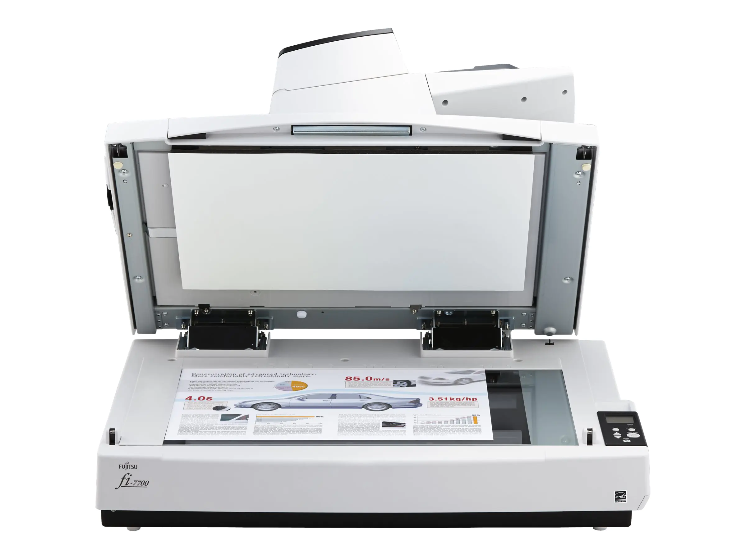 Fujitsu fi-7700S - Dokumentenscanner - Dual CCD - ARCH B - 600 dpi x 600 dpi - bis zu 75 Seiten/Min. (einfarbig) / bis zu 75 Seiten/Min. (Farbe) - automatischer Dokumenteneinzug (300 Blätter) - USB 3.1 Gen 1