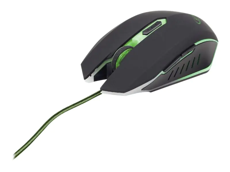 Gembird MUSG-001-G - Maus - rechts- und linkshändig - optisch - 6 Tasten - kabelgebunden - USB - grün