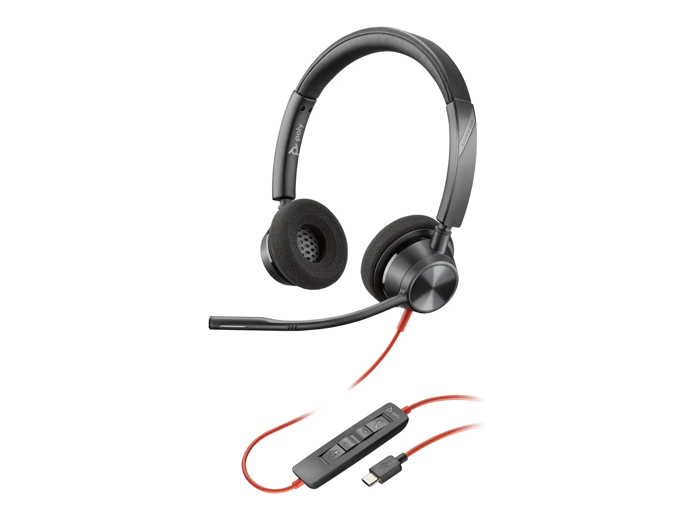 Poly Blackwire 3320 - Blackwire 3300 series - Headset - On-Ear - kabelgebunden - USB-C - Schwarz - UC-zertifiziert, Zertifiziert für Microsoft Teams Poly Blackwire 3320 - Blackwire 3300 series - Headset - On-Ear - kabelgebunden - USB-C - Schwarz - UC-zertifiziert, Zertifiziert für Microsoft Teams