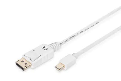 ASSMANN - DisplayPort-Kabel - Mini DisplayPort (M) zu DisplayPort (M) - 2 m - geformt - weiß ASSMANN - DisplayPort-Kabel - Mini DisplayPort (M) zu DisplayPort (M) - 2 m - geformt - weiß