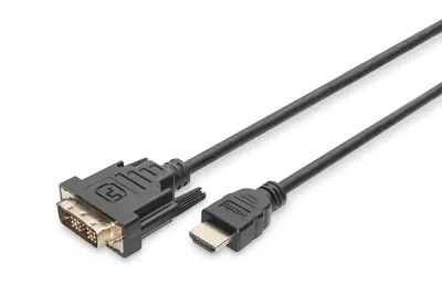 DIGITUS - Videokabel - Single Link - HDMI (M) bis DVI-D (M) - 2 m - Doppelisolierung - Schwarz - Daumenschrauben DIGITUS - Videokabel - Single Link - HDMI (M) bis DVI-D (M) - 2 m - Doppelisolierung - Schwarz - Daumenschrauben