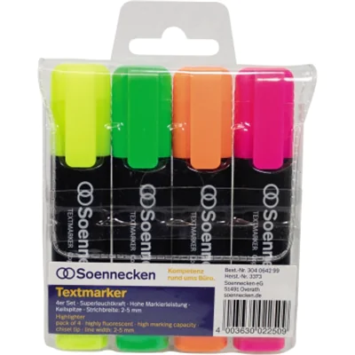 Soennecken Textmarker 3373 sortiert 4 St./Pack. Soennecken Textmarker 3373 sortiert 4 St./Pack.