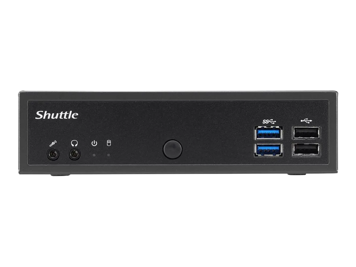 Shuttle XPC slim DH02U - Barebone - Slim-PC - 1 x Celeron 3865U ULV - RAM 0 GB - NVIDIA GeForce GTX 1050 - 1GbE