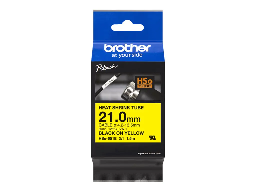 Brother HSe-631E - Schwarz auf Gelb - Rolle (1,12 cm x 1,5 m) 1 Kassette(n) Hängebox - Schrumpfschlauch-Band - für P-Touch PT-D800, PT-E300, PT-E310, PT-E550, PT-P700, PT-P750, PT-P900, PT-P950 Brother HSe-631E - Schwarz auf Gelb - Rolle (1,12 cm x 1,5 m) 1 Kassette(n) Hängebox - Schrumpfschlauch-Band - für P-Touch PT-D800, PT-E300, PT-E310, PT-E550, PT-P700, PT-P750, PT-P900, PT-P950