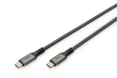 Digitus - USB-Kabel - 24 pin USB-C (M) zu 24 pin USB-C (M) - USB4 - 3 m - unterstützt 4K 60 Hz (7680 x 4320), unterstützt 5K 60 Hz (5120 x 2880), unterstützt 4K 60 Hz (3840 x 2160) - Schwarz Digitus - USB-Kabel - 24 pin USB-C (M) zu 24 pin USB-C (M) - USB4 - 3 m - unterstützt 4K 60 Hz (7680 x 4320), unterstützt 5K 60 Hz (5120 x 2880), unterstützt 4K 60 Hz (3840 x 2160) - Schwarz
