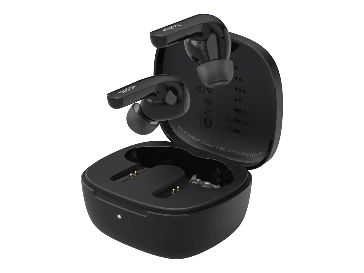Belkin SoundForm Motion - True Wireless-Kopfhörer mit Mikrofon - im Ohr - Bluetooth - aktive Rauschunterdrückung - Geräuschisolierung - Schwarz
