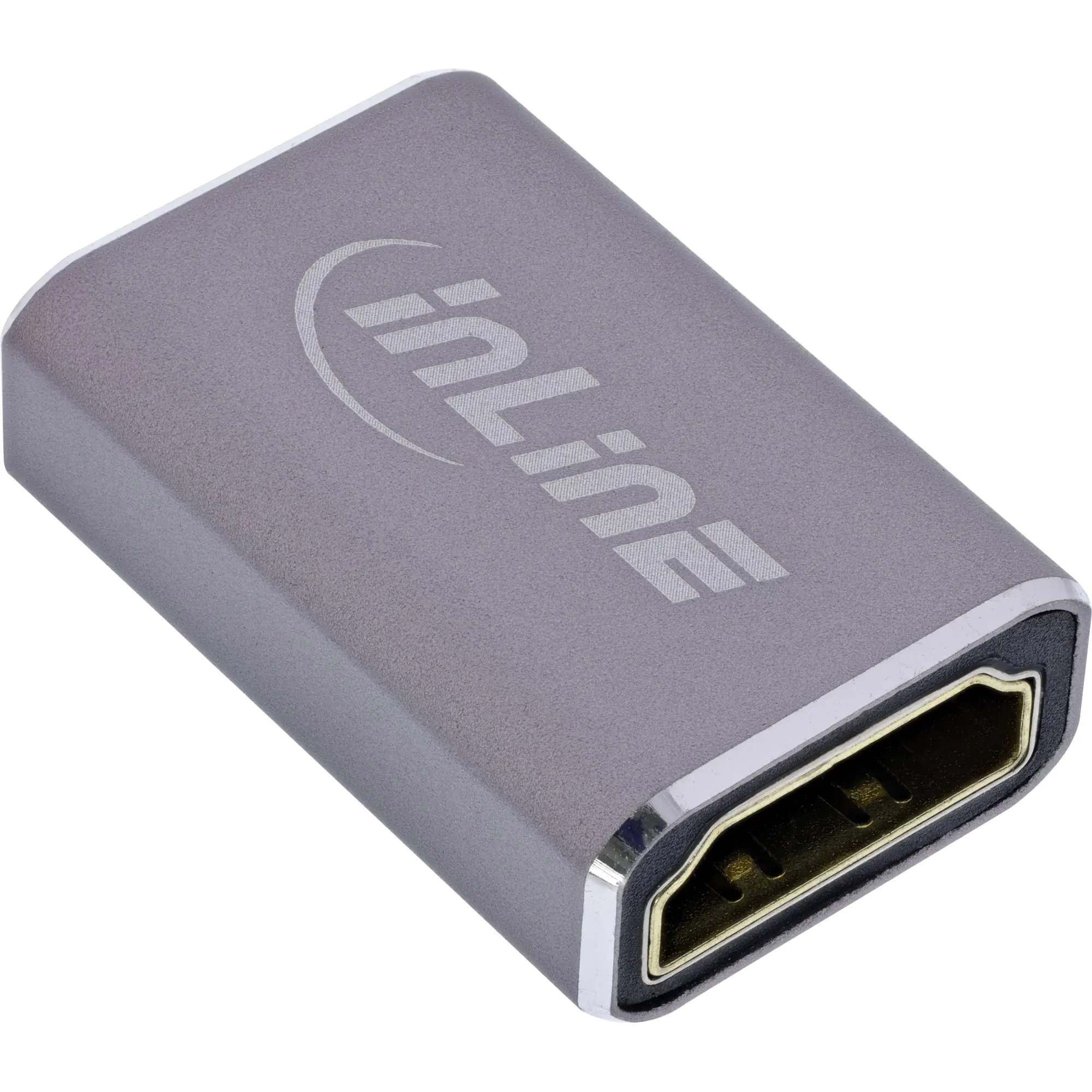 InLine - HDMI-Adapter - HDMI weiblich zu HDMI weiblich - Grau, Schwarz - unterstützt 8K 60 Hz (7680 x 4320)