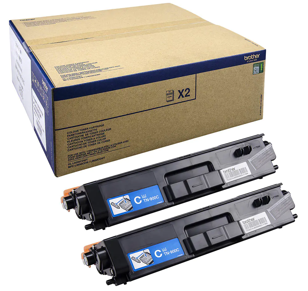 Brother TN900C - 2er-Pack - Cyan - Original - Tonerpatrone - für Brother HL-L9200CDWT, HL-L9300CDWT, HL-L9300CDWTT, MFC-L9550CDW, MFC-L9550CDWT