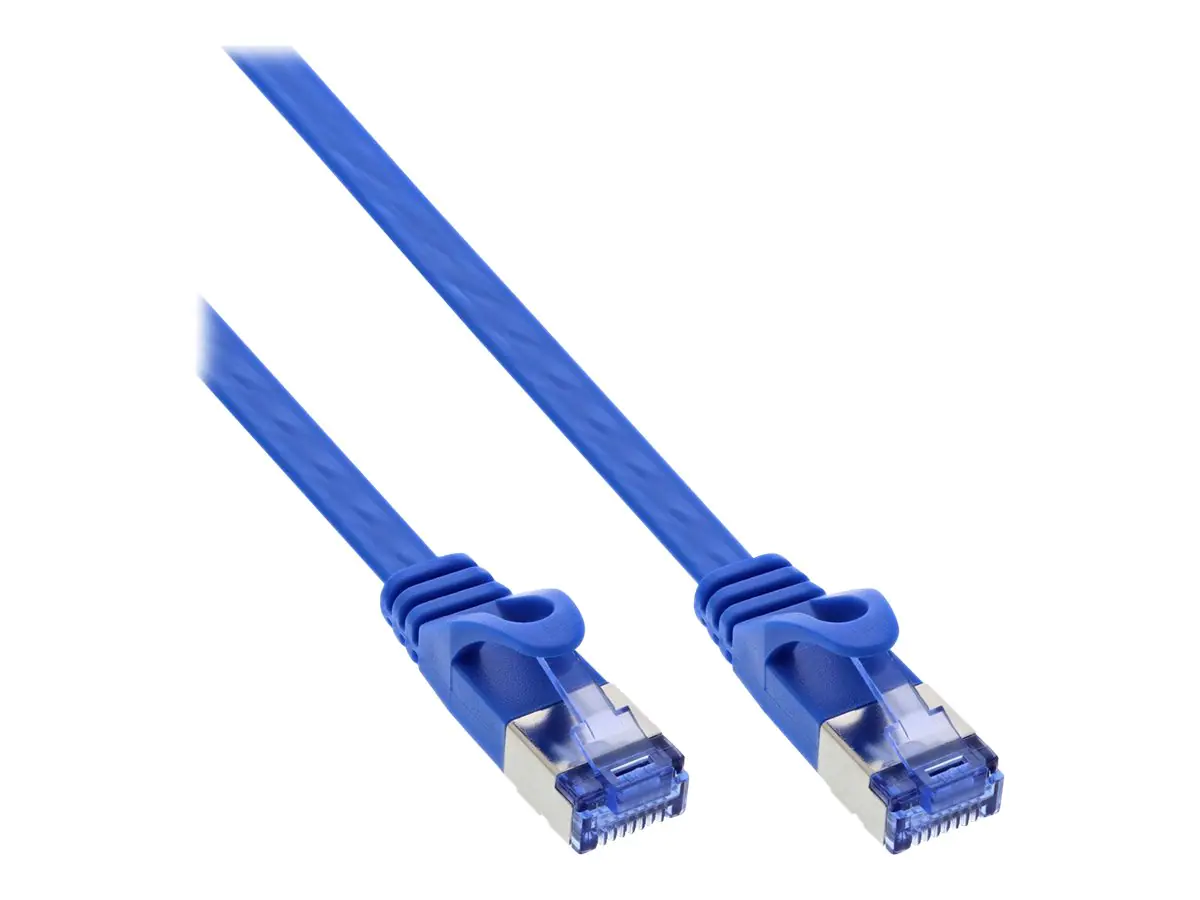 InLine Patchkabel flach - U/FTP - Cat.6A - blau - 1 m 71801B
