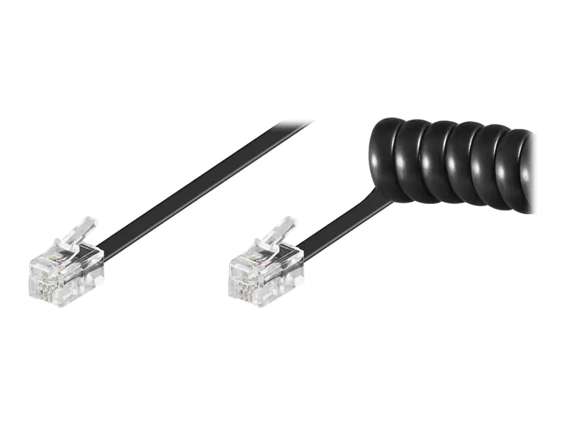 goobay - Telefonkabel - RJ-10 (M) zu RJ-10 (M) - 4 m - Schwarz goobay - Telefonkabel - RJ-10 (M) zu RJ-10 (M) - 4 m - Schwarz