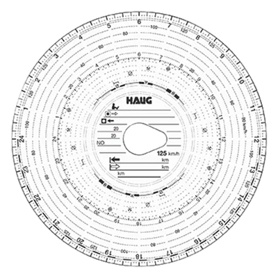 HAUG Tachoscheibe 125km/h Kombi 125 100 100 St./Pack. HAUG Tachoscheibe 125km/h Kombi 125 100 100 St./Pack.