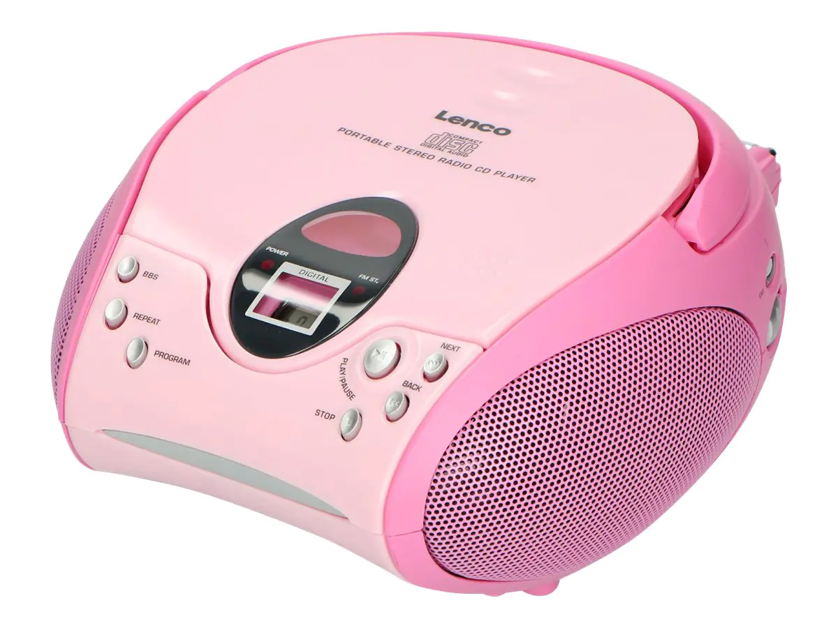 Lenco SCD-24, Digital, FM, Spieler, Wiederholung, Pink, Telescopic SCD24PI