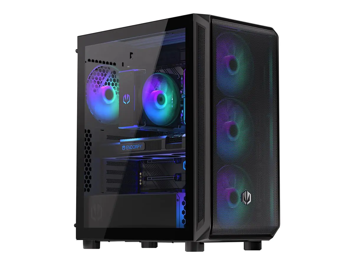 Endorfy Arx 500 ARGB - PC-Gehäuse - ATX - Seitenteil mit Fenster (gehärtetes Glas) - keine Spannungsversorgung (ATX) - Schwarz - USB/Audio