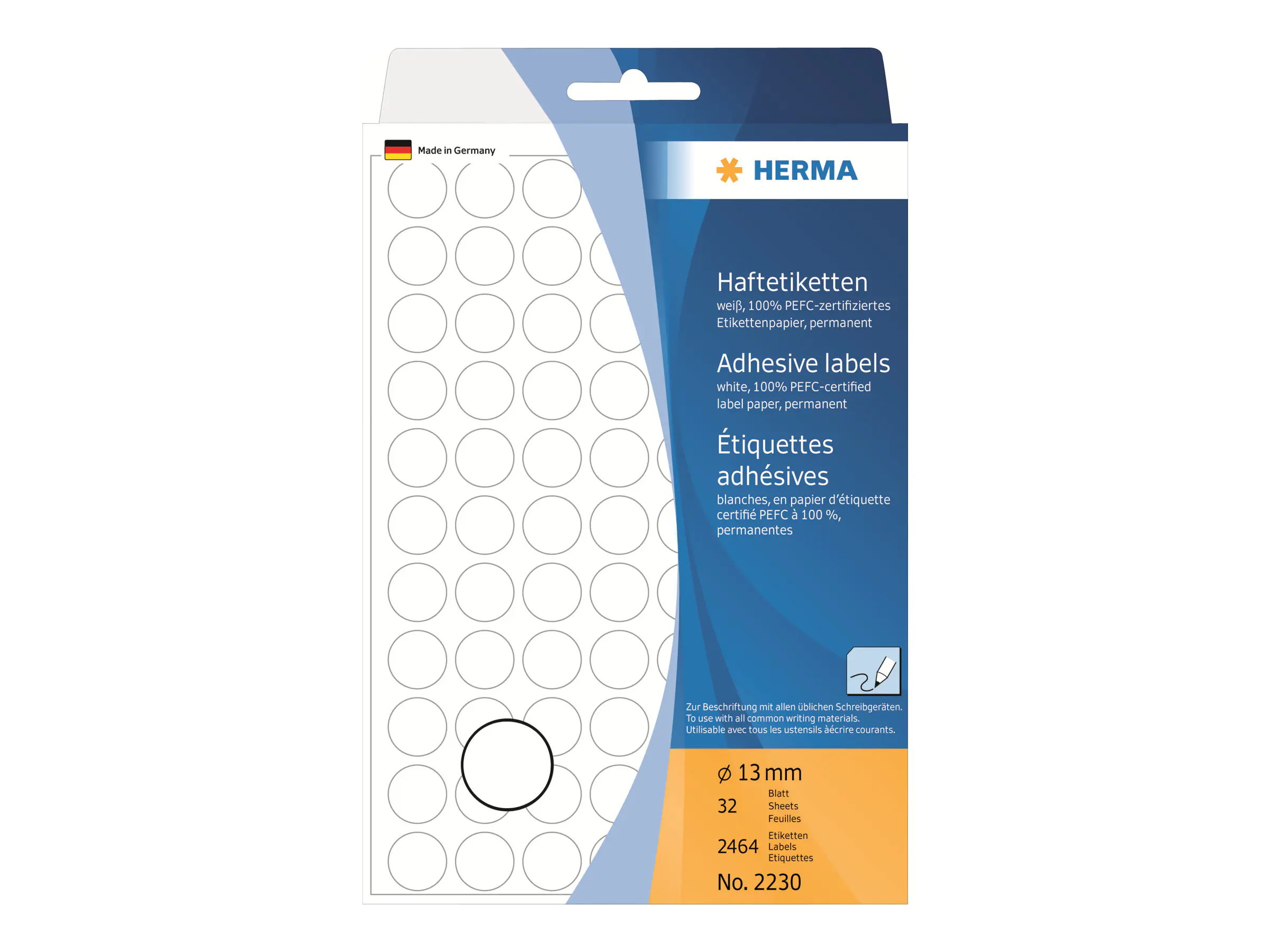 HERMA Markierungspunkt 2230 13mm Papier weiß 2.464 St./Pack.