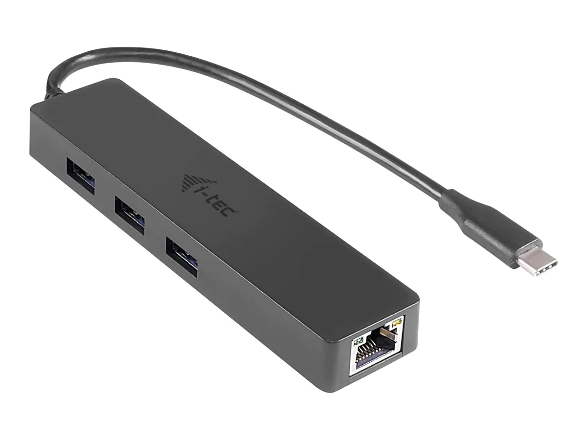 i-Tec USB-C Slim HUB 3-Port mit Gigabit Ethernet Adapter - Hub - 3 x SuperSpeed USB 3.0 + 1 x 10/100/1000 - Desktop i-Tec USB-C Slim HUB 3-Port mit Gigabit Ethernet Adapter - Hub - 3 x SuperSpeed USB 3.0 + 1 x 10/100/1000 - Desktop