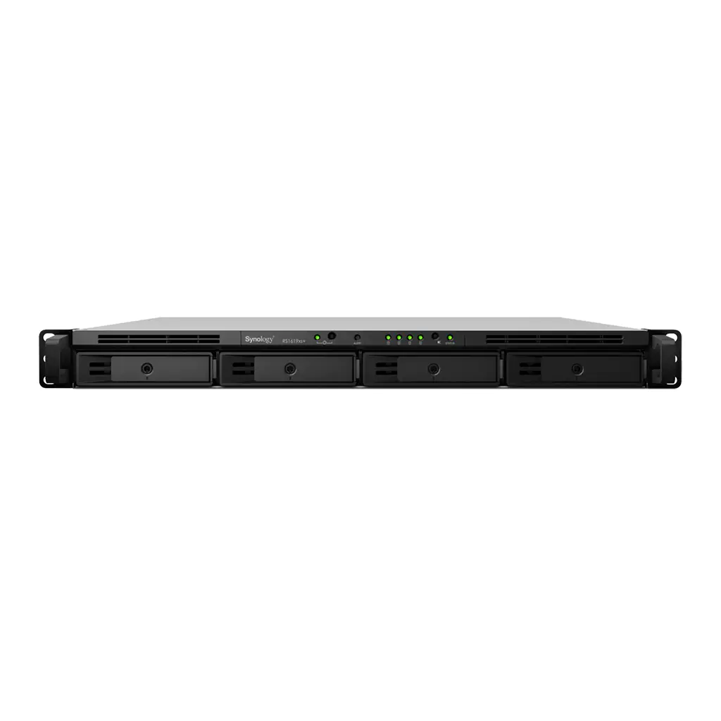 Synology RackStation RS1619xs+ - NAS-Server - 4 Schächte - Rack - einbaufähig - SATA 6Gb/s - RAID RAID 0, 1, 5, 6, 10, JBOD, RAID F1 - RAM 8 GB - Gigabit Ethernet - iSCSI Support - 1U Synology RackStation RS1619xs+ - NAS-Server - 4 Schächte - Rack - einbaufähig - SATA 6Gb/s - RAID RAID 0, 1, 5, 6, 10, JBOD, RAID F1 - RAM 8 GB - Gigabit Ethernet - iSCSI Support - 1U