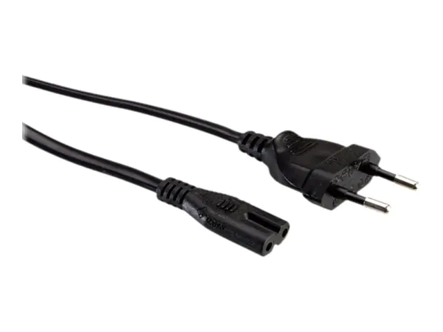 VALUE - Stromkabel - Eurostecker (M) bis IEC 60320 C7 - Wechselstrom 250 V - 2.5 A - 3 m - Schwarz - Europa