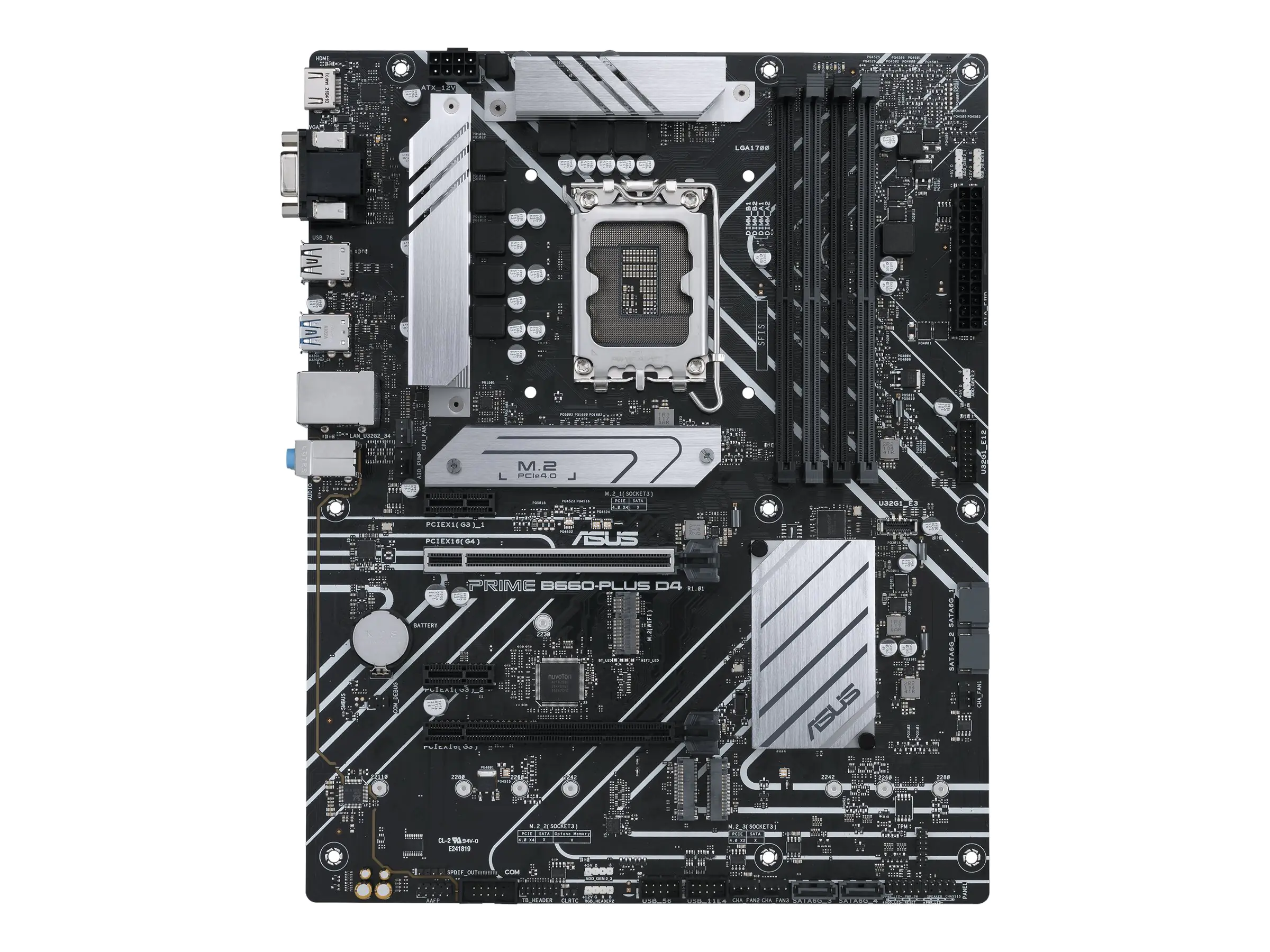 ASUS PRIME B660-PLUS D4 - Motherboard - ATX - LGA1700 Sockel - B660 Chipsatz - USB-C 3.2 Gen 2x2, USB 3.2 Gen 2, USB 3.2 Gen 1, USB-C 3.2 Gen 1 - 2.5 Gigabit LAN - Onboard-Grafik (CPU erforderlich) 90MB18X0-M1EAY0
