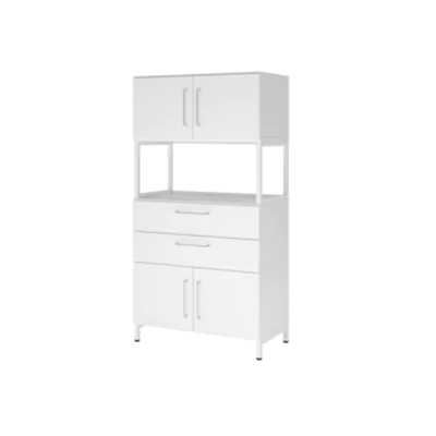 Hammerbacher Regalschrank FlexWall 800 x 1.532 x 417 mm (B x H x T) Flügeltür ohne Rollen Holz weiß