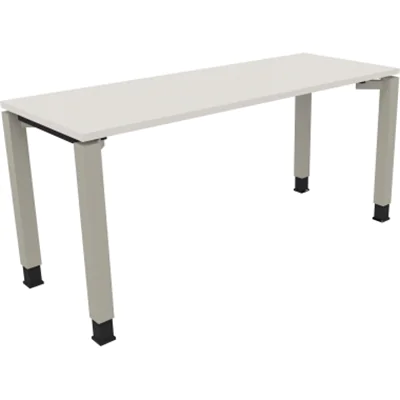 Schreibtisch Vierfuß Quadratrohr B1600xT600xH680-820 si/Weiß Schreibtisch Vierfuß Quadratrohr B1600xT600xH680-820 si/Weiß