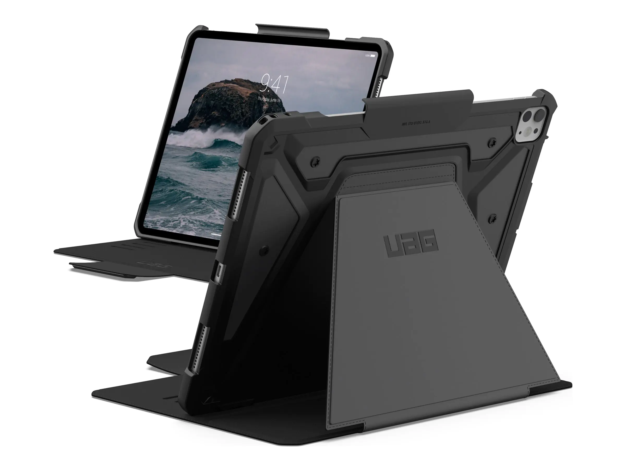 UAG - Flip-Hülle für Tablet - widerstandsfähig - Polyurethan (PU) - Schwarz - für Apple 13-inch iPad Pro (M4)