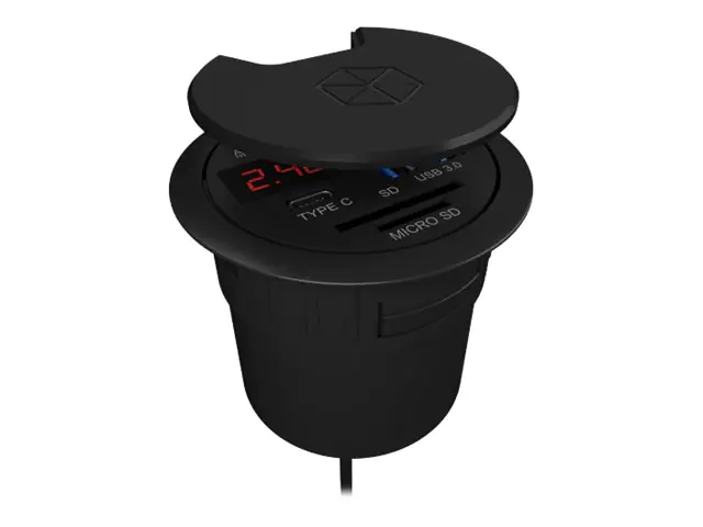 RaidSonic ICY BOX IB-Hub1404 - Hub - 2 x SuperSpeed USB 3.0 + 1 x USB-C - für Unterputzmontage geeignet