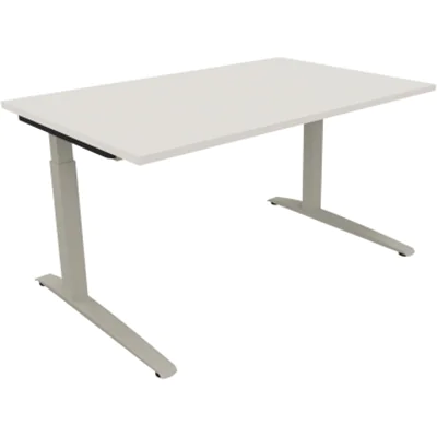 Schreibtisch Kufe Einzels. Quadrat B1400xT900xH650-850 si/Weiß Schreibtisch Kufe Einzels. Quadrat B1400xT900xH650-850 si/Weiß