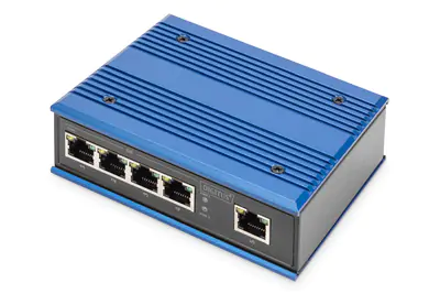 DIGITUS Professional DN-651118 Industrial - Switch - unmanaged - 5 x 10/100/1000 - an DIN-Schiene montierbar - Gleichstrom DIGITUS Professional DN-651118 Industrial - Switch - unmanaged - 5 x 10/100/1000 - an DIN-Schiene montierbar - Gleichstrom