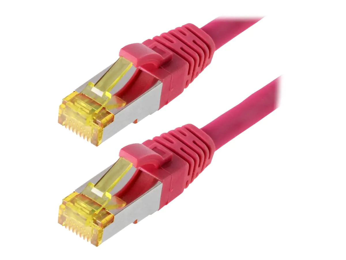 Helos - Patch-Kabel - RJ-45 (M) bis RJ-45 (M) - 3 m - SFTP, PiMF - CAT 6a - halogenfrei, ohne Haken - Magenta Helos - Patch-Kabel - RJ-45 (M) bis RJ-45 (M) - 3 m - SFTP, PiMF - CAT 6a - halogenfrei, ohne Haken - Magenta