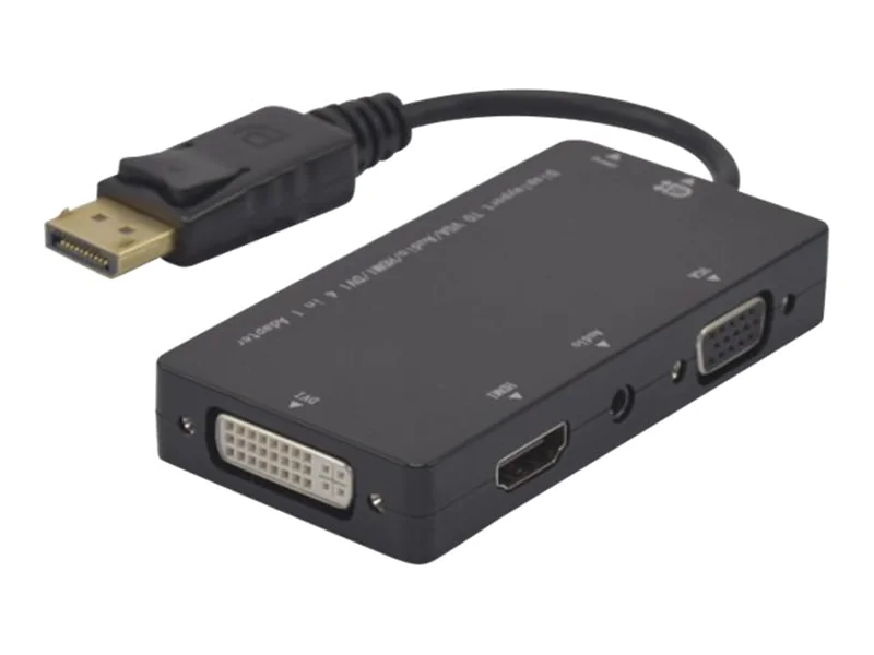 Azenn Connect EXC 127377, 8 m, DisplayPort, VGA (D-Sub)+ HDMI + DVI, Weiblich, Männlich, Gold