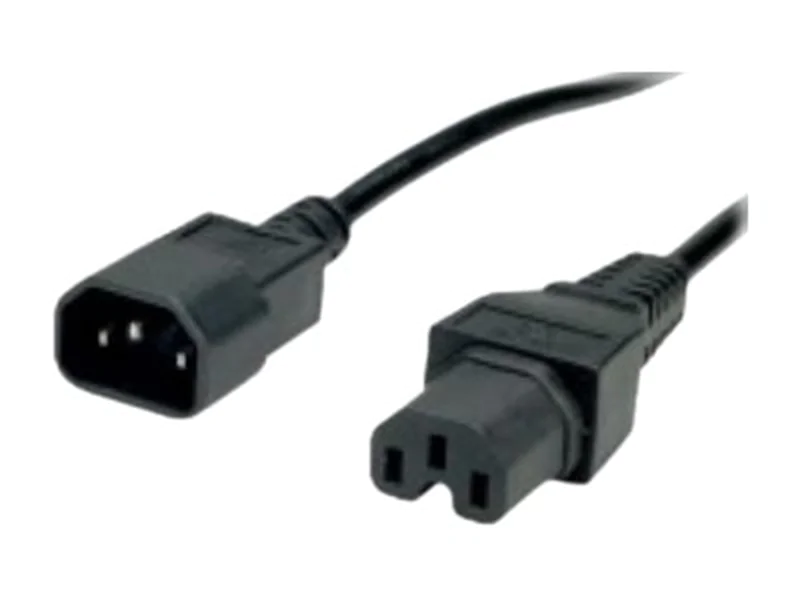 VALUE - Stromkabel - IEC 60320 C14 zu IEC 60320 C15 - Wechselstrom 250 V - 10 A - 50 cm - Schwarz VALUE - Stromkabel - IEC 60320 C14 zu IEC 60320 C15 - Wechselstrom 250 V - 10 A - 50 cm - Schwarz