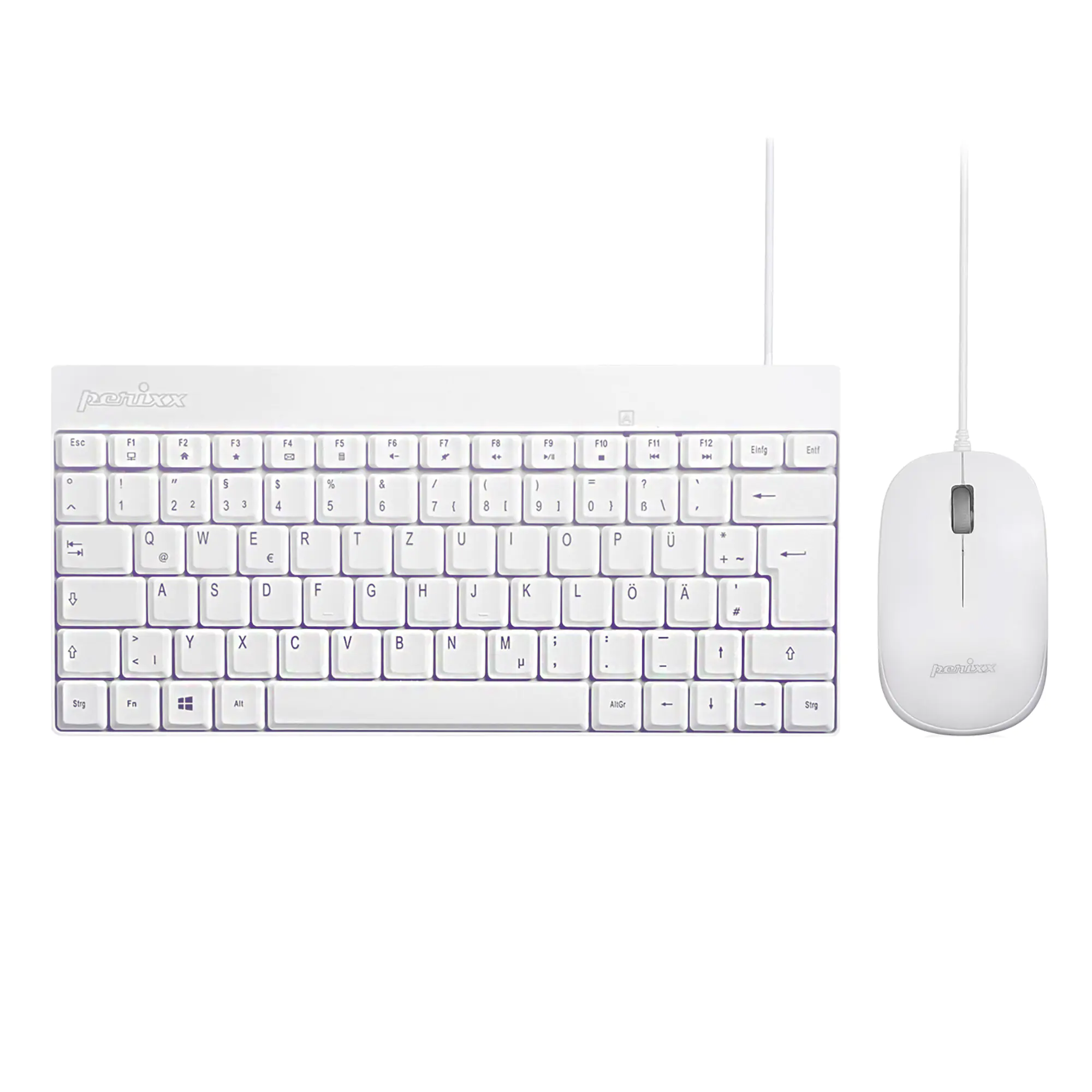 Perixx PERIDUO-212, Kabelgebunden, USB, Membran Key Switch, Weiß, Maus enthalten PERIDUO-212 DE W