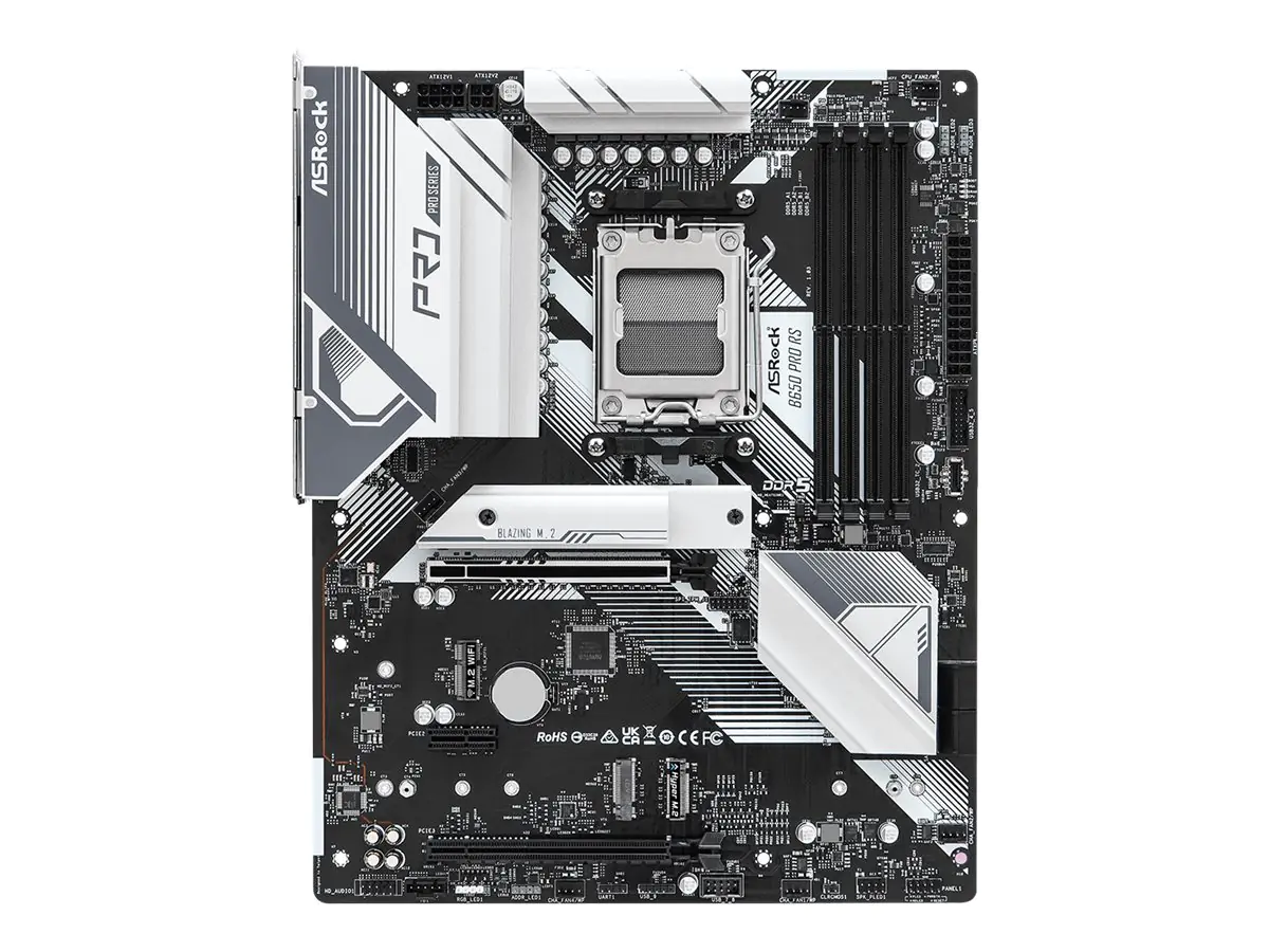 ASRock B650 Pro RS - Motherboard - ATX - Socket AM5 - AMD B650 Chipsatz - USB-C 3.2 Gen 2x2, USB-C 3.2 Gen2, USB 3.2 Gen 2, USB 3.2 Gen 1 - 2.5 Gigabit LAN - Onboard-Grafik (CPU erforderlich) 90-MXBL10-A0UAYZ