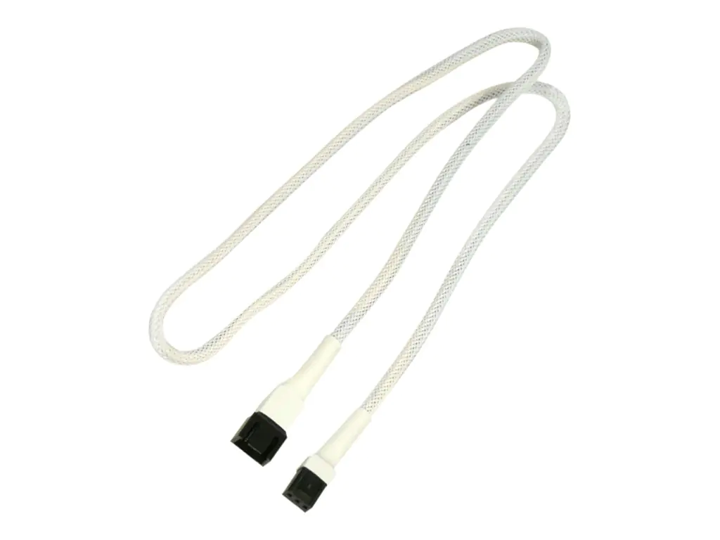 Nanoxia - Verlängerungskabel für Lüfterspannungsversorgung - Molex, 3-polig (W) zu Molex, 3-polig (M) - 30 cm - weiß
