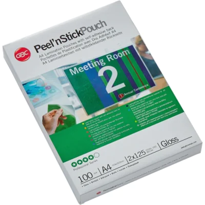 GBC Folientasche PeelnStickPouch 3747243 DIN A4 125mic 100 St./Pack. GBC Folientasche PeelnStickPouch 3747243 DIN A4 125mic 100 St./Pack.
