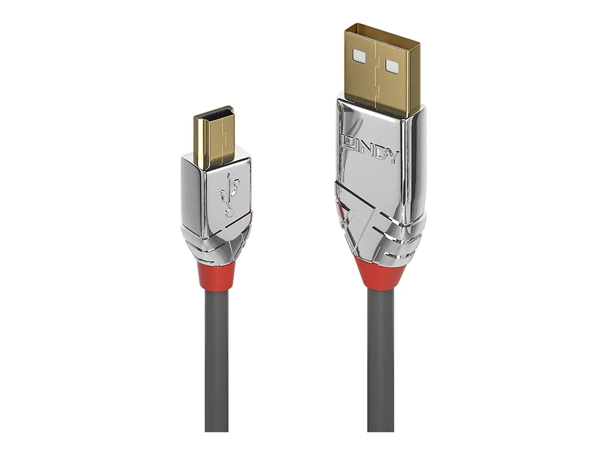 Lindy CROMO - USB-Kabel - USB (M) zu Mini-USB, Typ B (M) - USB 2.0 - 1 m - rund - Grau