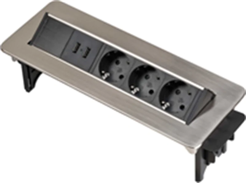 Brennenstuhl 1396200113, 2 m, Drinnen, IP20, Schwarz, Edelstahl, 3 AC-Ausgänge, 115 mm