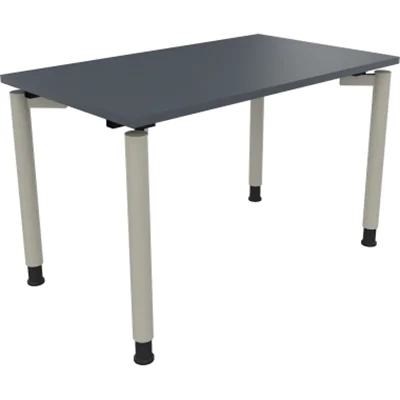Schreibtisch Vierfuß Rundrohr B1200xT700xH680-820 si/Lavagrau Schreibtisch Vierfuß Rundrohr B1200xT700xH680-820 si/Lavagrau