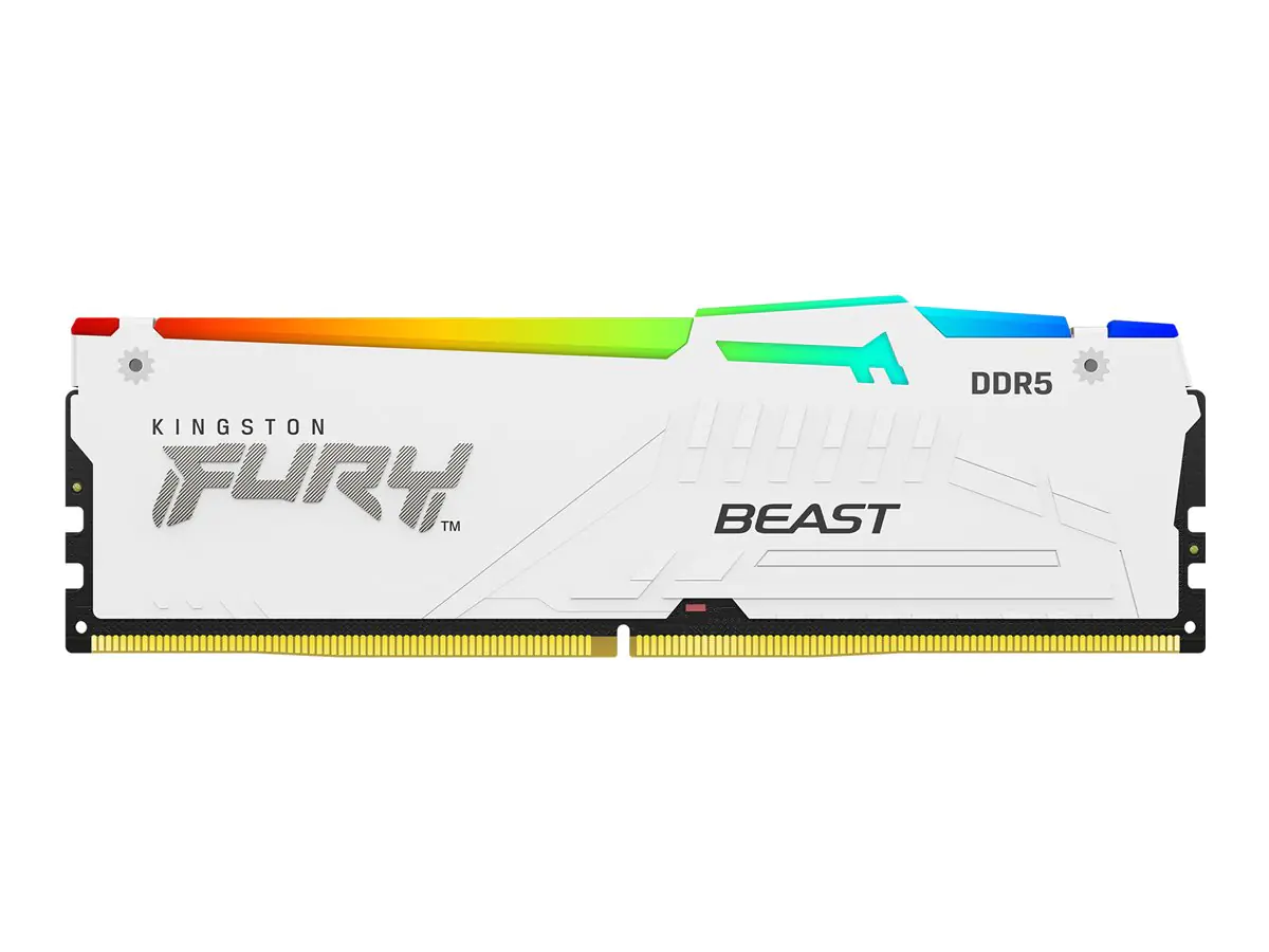 Kingston FURY Beast RGB - DDR5 - Modul - 16 GB - DIMM 288-PIN - 5600 MHz / PC5-44800 - CL36 - 1.25 V - ungepuffert - on-die ECC - weiß
