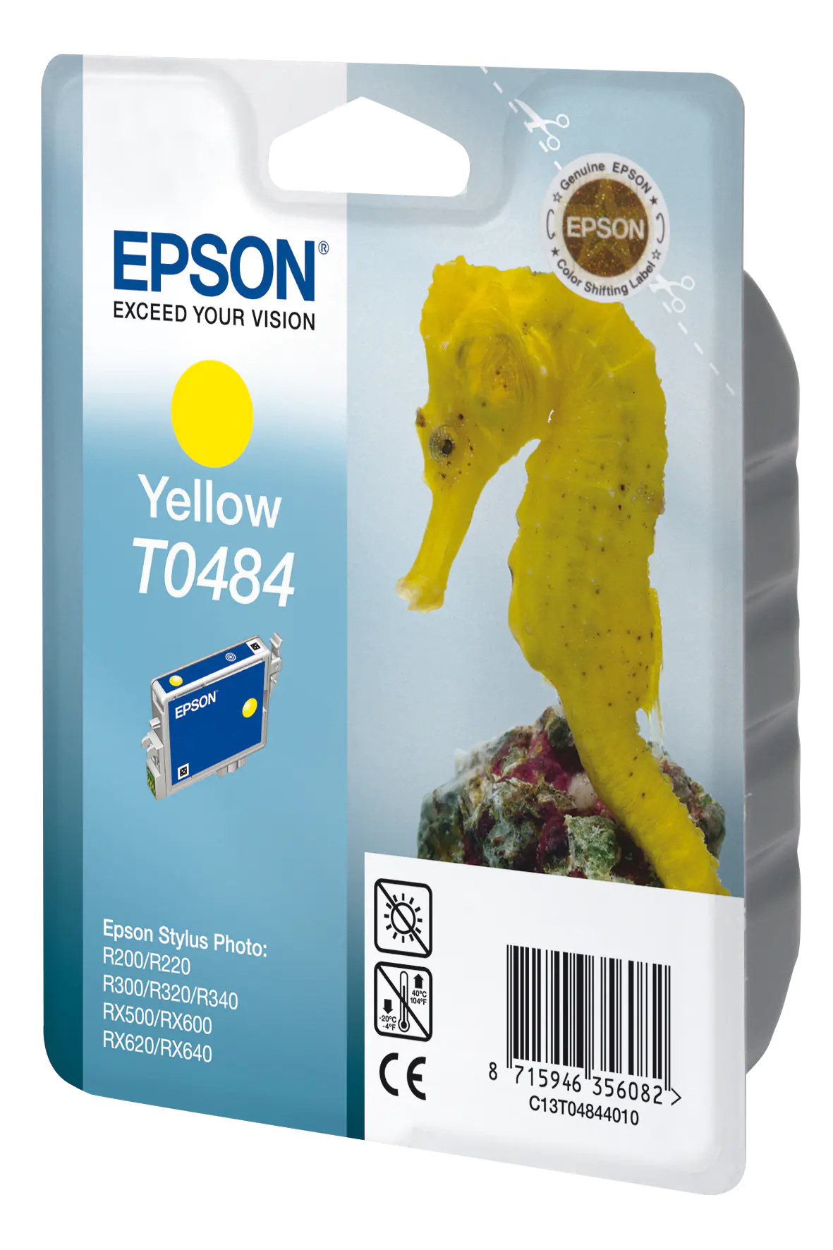 Epson T0484 - 13 ml - Gelb - Original - Blisterverpackung - Tintenpatrone - für Stylus DX3800; Stylus Photo R200, R220, R300, R320, R340, RX500, RX600, RX620, RX640