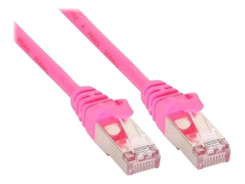 InLine Patchkabel - SF/UTP - Cat.5e - pink - 0,25m 72522M