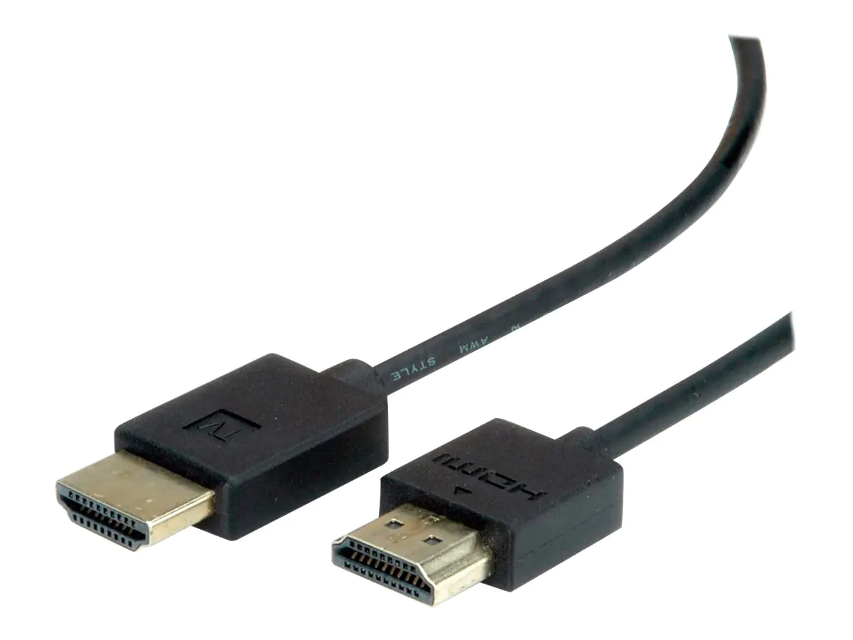 Roline - HDMI-Kabel mit Ethernet - HDMI männlich zu HDMI männlich - 5 m - Doppelisolierung - Schwarz - 4K Unterstützung, aktiv Roline - HDMI-Kabel mit Ethernet - HDMI männlich zu HDMI männlich - 5 m - Doppelisolierung - Schwarz - 4K Unterstützung, aktiv