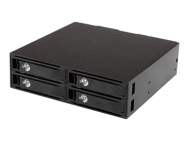 StarTech.com 4x Festplatten Wechselrahmen für 2,5 Zoll SATA / SAS Laufwerke - Mobile Rack Backplane für SATA II und III - Speichergehäuse - 4 Schächte (SATA-600 / SAS-2) SATSASBP425