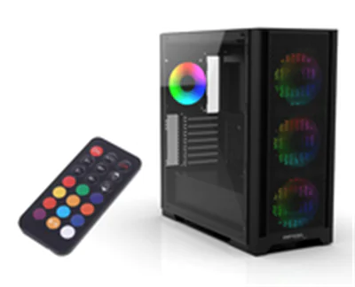 INCA EMG-15XB, Midi Tower, PC, Schwarz, ATX, micro ATX, Mini-ATX, ABS, Metall, Gaming