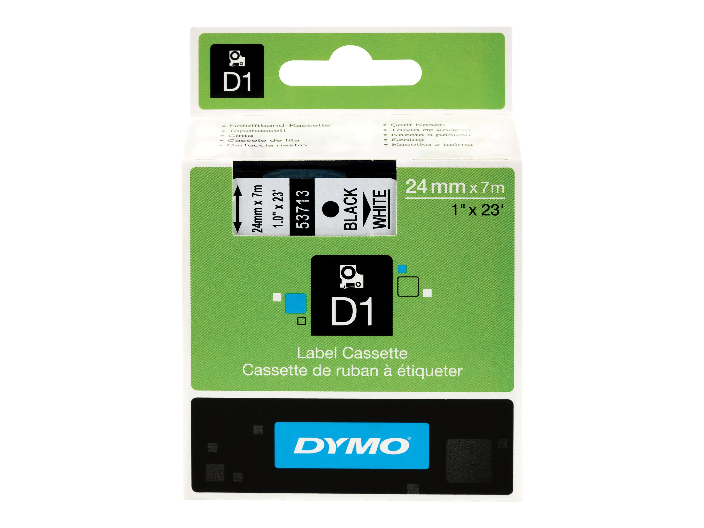 Dymo D1 - Glänzend - Schwarz auf Weiß - Rolle (2,4 cm x 7 m) S0720930